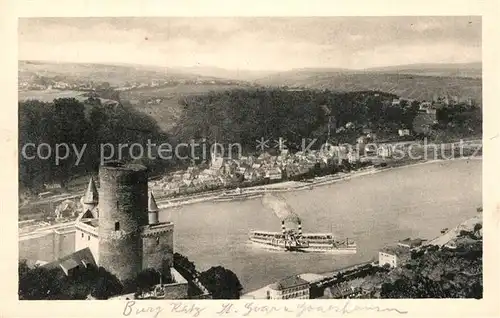 AK / Ansichtskarte St Goar Rhein mit Burg Katz und St Goarshausen Kat. Sankt Goar