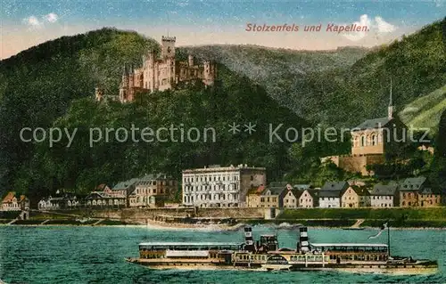 AK / Ansichtskarte Oberlahnstein Burg Stolzenfels mit Capellen Kat. Lahnstein