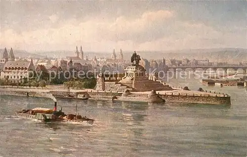 AK / Ansichtskarte Koblenz Rhein Kaiser Wilhelm Denkmal am Deutschen Eck Kat. Koblenz