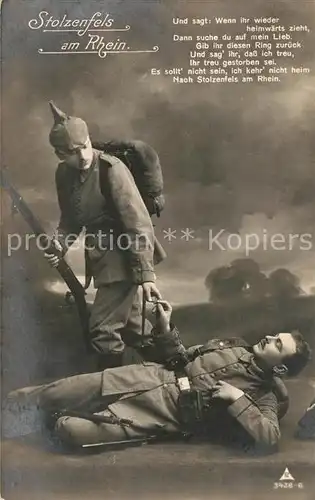 AK / Ansichtskarte Stolzenfels WK1 Verwundeter Soldat mit Kamerad Kat. Koblenz Rhein