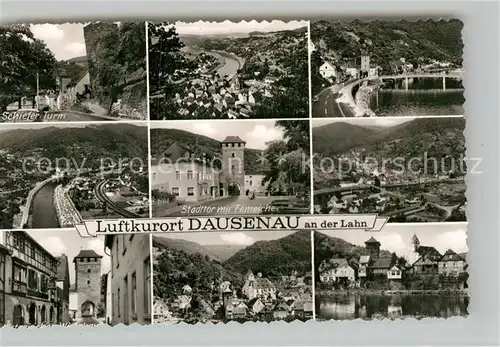 AK / Ansichtskarte Dausenau Panorama Schiefer Turm Stadttor Bruecke  Kat. Dausenau