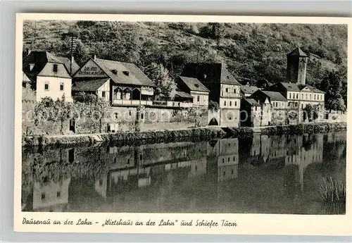 AK / Ansichtskarte Dausenau Wirtshaus an der Lahn Schiefer Turm  Kat. Dausenau