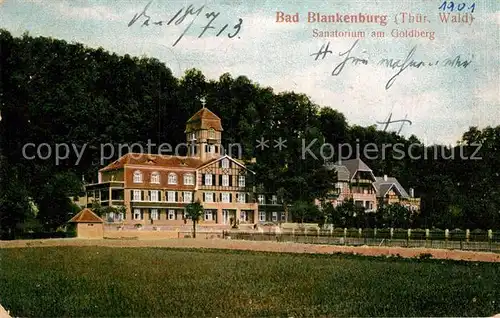 AK / Ansichtskarte Blankenburg Bad Sanatorium am Goldberg Kat. Bad Blankenburg