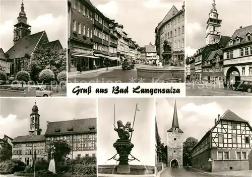 AK / Ansichtskarte Bad Langensalza Marktkirche Marktstrasse Kornmarkt Thaelmannplatz Museum Brunnen Rathaus Hungelsgasse Kat. Bad Langensalza