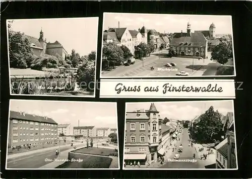 AK / Ansichtskarte Finsterwalde Rat der Stadt Marktplatz Otto Huschke Strasse Thaelmannstrasse Kat. Finsterwalde