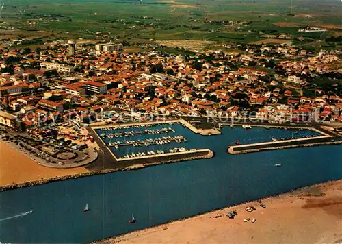 AK / Ansichtskarte Valras Plage Fliegeraufnahme mit Hafen Kat. Valras Plage