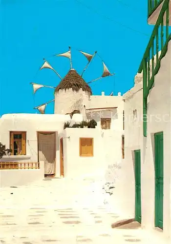 AK / Ansichtskarte Mykonos Ortspartie mit Windmuehle