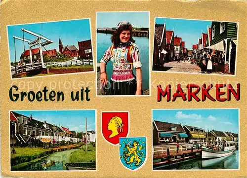 AK / Ansichtskarte Marken Niederlande Ziebruecke Ortspartie Tracht Kat. Niederlande