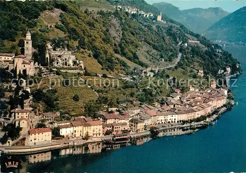 AK / Ansichtskarte Morcote TI Fliegeraufnahme Lago di Lugano Kat. Morcote