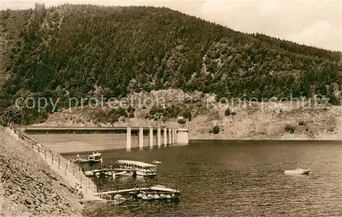 AK / Ansichtskarte Hohenwarte Bootsanlegestelle am Stausee Sperrmauer Kat. Hohenwarte