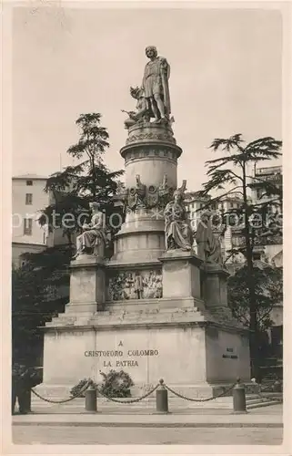 AK / Ansichtskarte Genova Genua Liguria Monumento a Cristoforo Colombo Kat. Genova