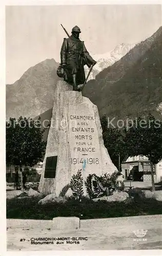 AK / Ansichtskarte Chamonix Monument aux Morts Kriegerdenkmal Kat. Chamonix Mont Blanc
