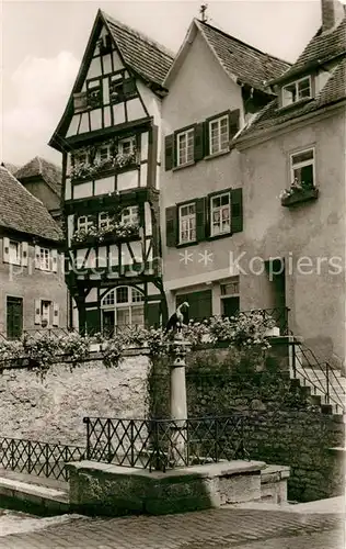 AK / Ansichtskarte Bad Wimpfen Haeuserpartie am Adlerbrunnen Fachwerkhaus Altstadt Kat. Bad Wimpfen