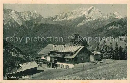 AK / Ansichtskarte Eckbauer Alm Berggasthof Alpenpanorama