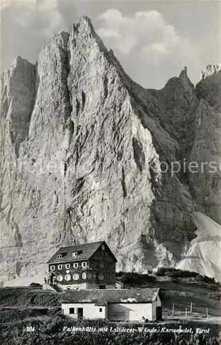 AK / Ansichtskarte Falkenhuette mit Laliderer Waende Karwendelgebirge Kat. Vomp