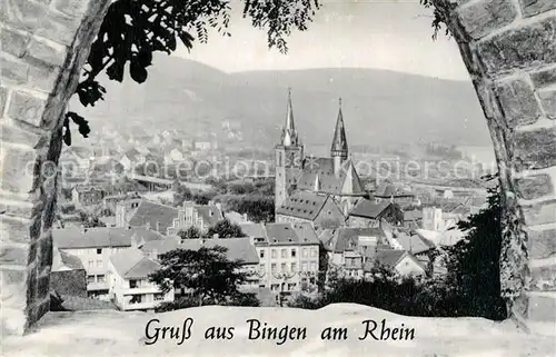 AK / Ansichtskarte Bingen Rhein Durchblick zur Stadt Kirche Kat. Bingen am Rhein