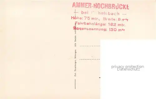 AK / Ansichtskarte Echelsbach Ammer Hochbruecke Bauwerk Kat. Bad Bayersoien