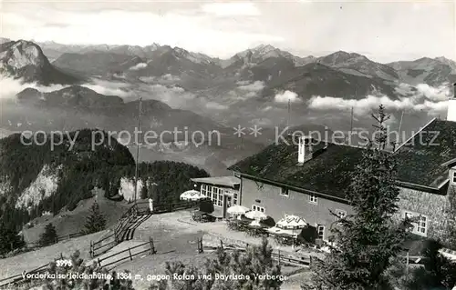 AK / Ansichtskarte Vorderkaiserfeldenhuette gegen Rofan und Bayerische Vorberge Alpenpanorama Kat. Wildermieming