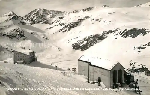 AK / Ansichtskarte Rudolfshuette Bergstation Stubachseilbahn mit Tauernkogel Kaiser Baerenkopf Granatspitze Kat. Uttendorf