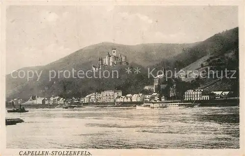 AK / Ansichtskarte Stolzenfels Schloss Stolzenfels und Capellen Kat. Koblenz Rhein