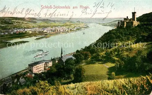 AK / Ansichtskarte Stolzenfels Schloss Stolzenfels und Capellen Kat. Koblenz Rhein