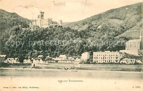 AK / Ansichtskarte Stolzenfels Schloss Stolzenfels und Capellen Kat. Koblenz Rhein