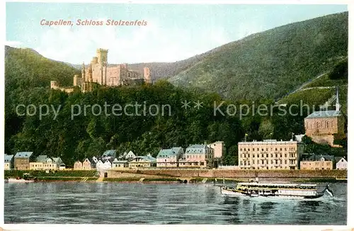 AK / Ansichtskarte Stolzenfels Schloss Stolzenfels mit Capellen Kat. Koblenz Rhein