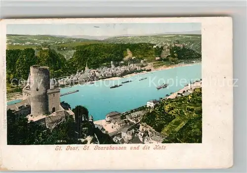 AK / Ansichtskarte St Goar Rhein mit Burg Katz und St Goarshausen Kat. Sankt Goar