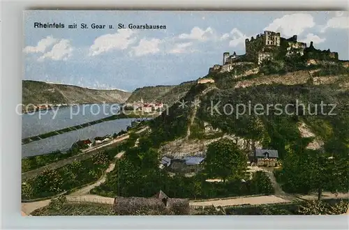 AK / Ansichtskarte St Goar Rhein mit Ruine Rheinfels und St Goarshausen Kat. Sankt Goar