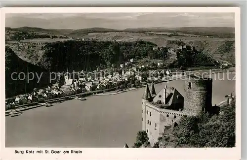 AK / Ansichtskarte St Goar Rhein mit Burg Katz  Kat. Sankt Goar