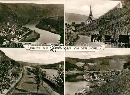 AK / Ansichtskarte Zeltingen Rachtig Panorama Kirche Weinberge Moselufer Kat. Zeltingen Rachtig