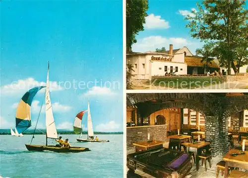 AK / Ansichtskarte Balaton Plattensee Segelboote Weinrestaurant Kat. Ungarn
