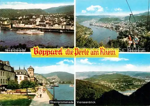 AK / Ansichtskarte Boppard Rhein Rheinpartie Sessellift Vierseenblick  Kat. Boppard