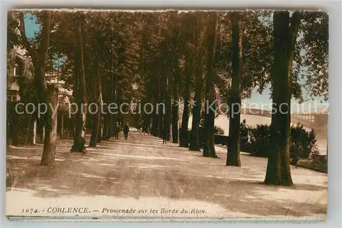 AK / Ansichtskarte Coblenz Koblenz Promenade sur les Bords du Rhin Kat. Koblenz Rhein