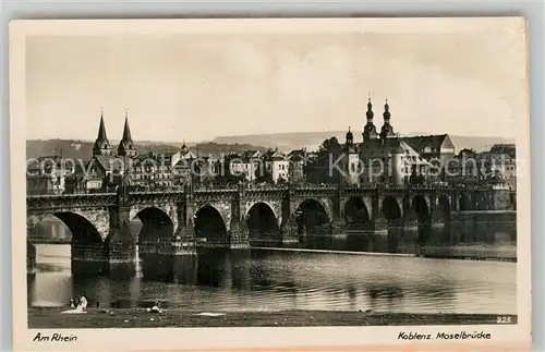 AK / Ansichtskarte Koblenz Rhein Moselbruecke Kat. Koblenz