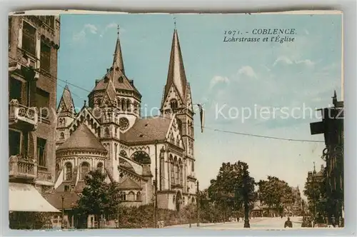 AK / Ansichtskarte Coblence Coblenz Koblenz Lohrstrasse mit Kirche Kat. Koblenz