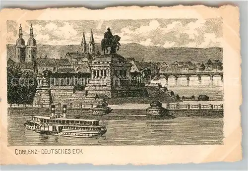 AK / Ansichtskarte Coblenz Koblenz Deutsches Eck Kat. Koblenz Rhein