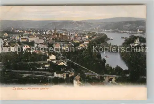 AK / Ansichtskarte Coblenz Koblenz Blick vom Rittersturz Kat. Koblenz Rhein