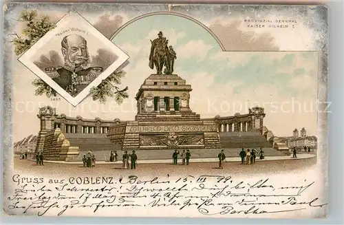 AK / Ansichtskarte Koblenz Rhein Provinzialdenkmal Kaiser Wilhelm I Kat. Koblenz