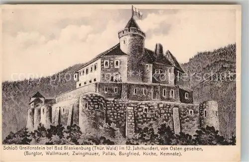AK / Ansichtskarte Blankenburg Bad Schloss Greifenstein 12. Jahrhundert  Kat. Bad Blankenburg
