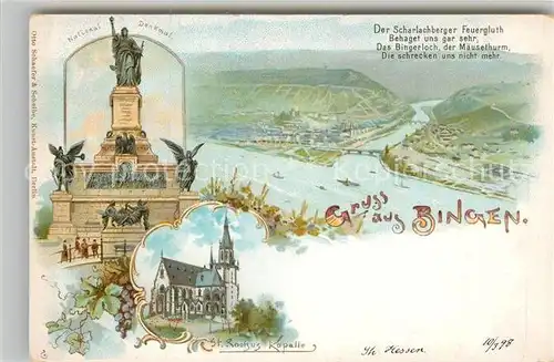 AK / Ansichtskarte Bingen Rhein Nationaldenkmal Rochuskapelle Kuenstlerkarte Kat. Bingen am Rhein