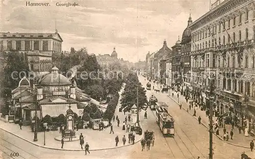 AK / Ansichtskarte Strassenbahn Hannover Georgstrasse  Kat. Strassenbahn