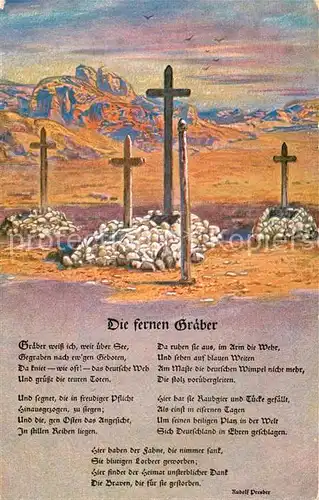 AK / Ansichtskarte Tod Rudolf Presber Die fernen Graeber Deutsche Soldatengraeber in Suedwestafrika Kat. Tod