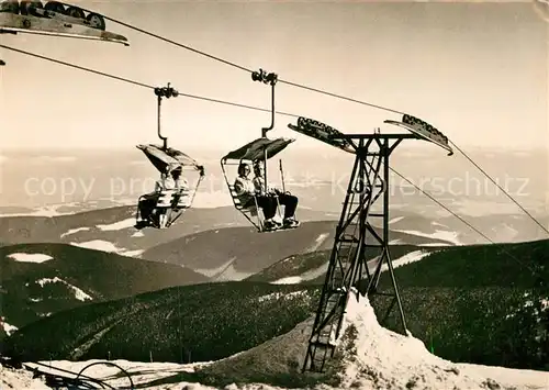 AK / Ansichtskarte Sessellift Krkonose Lanovka na vrchol Snezky  Kat. Bahnen