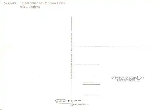 AK / Ansichtskarte Zahnradbahn Lauterbrunnen Muerren Bahn Jungfrau Kat. Bergbahn