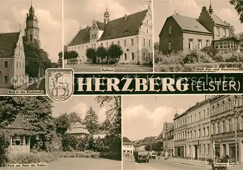 AK / Ansichtskarte Herzberg Elster Kirchstrasse Rathaus Torgauer Strasse  Kat. Herzberg Elster