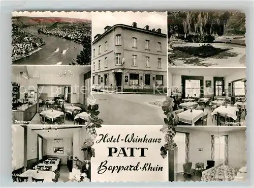 AK / Ansichtskarte Boppard Rhein Hotel Weinhaus Patt Gastraum Restaurant Fremdenzimmer Kat. Boppard