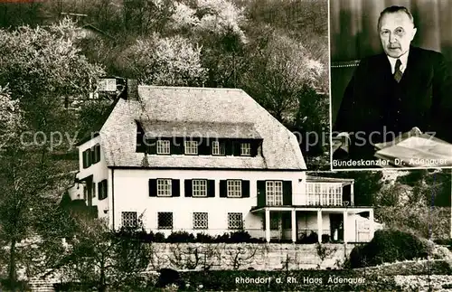 AK / Ansichtskarte Rhoendorf Haus Adenauer Kat. Bad Honnef