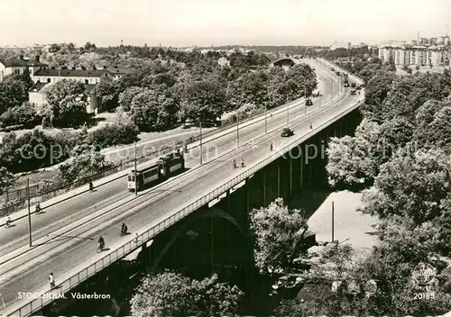 AK / Ansichtskarte Stockholm Vaesterbron Bruecke Strassenbahn Kat. Stockholm