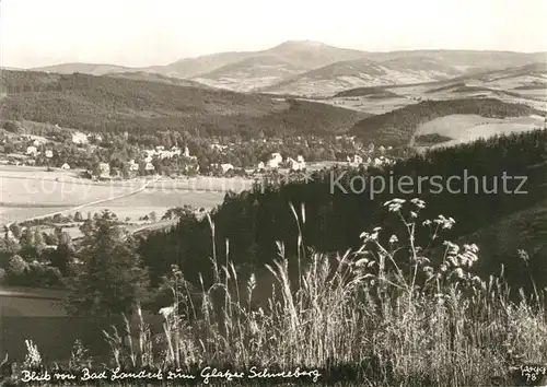 AK / Ansichtskarte Bad Landeck Panorama Blick zum Glatzer Schneeberg Handabzug Kat. Polen